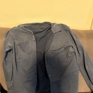 lululemon soft knit over shirt heathered navy